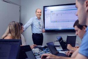 Dynamic business meeting with team in a modern office – company branding photography capturing collaboration and engagement