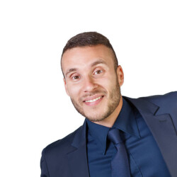 facial expressions of a young businessman isolated on a white background